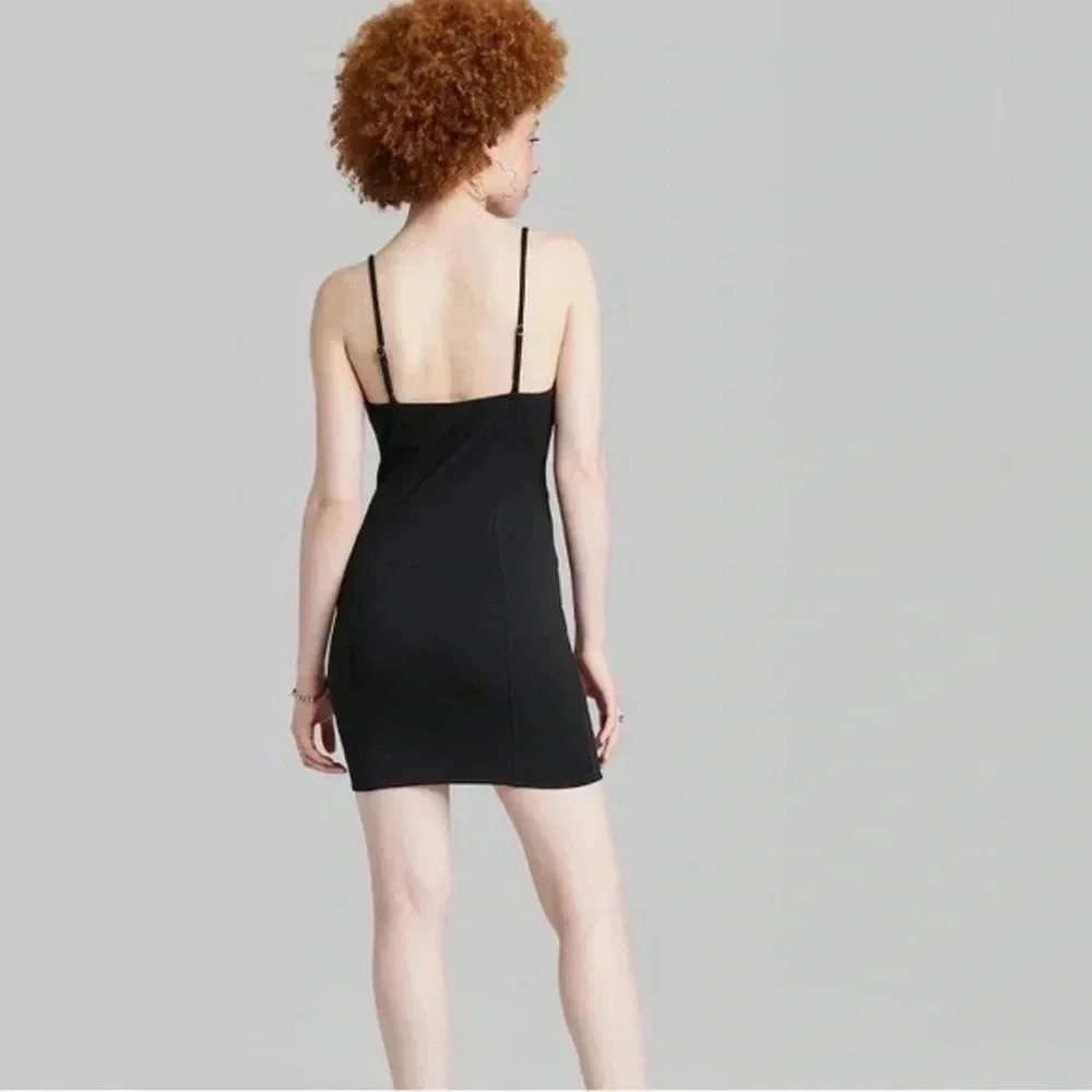 Wild Fable Women's Sleeveless Corset Mini Knit Bodycon Dress Black - Picture 9 of 9